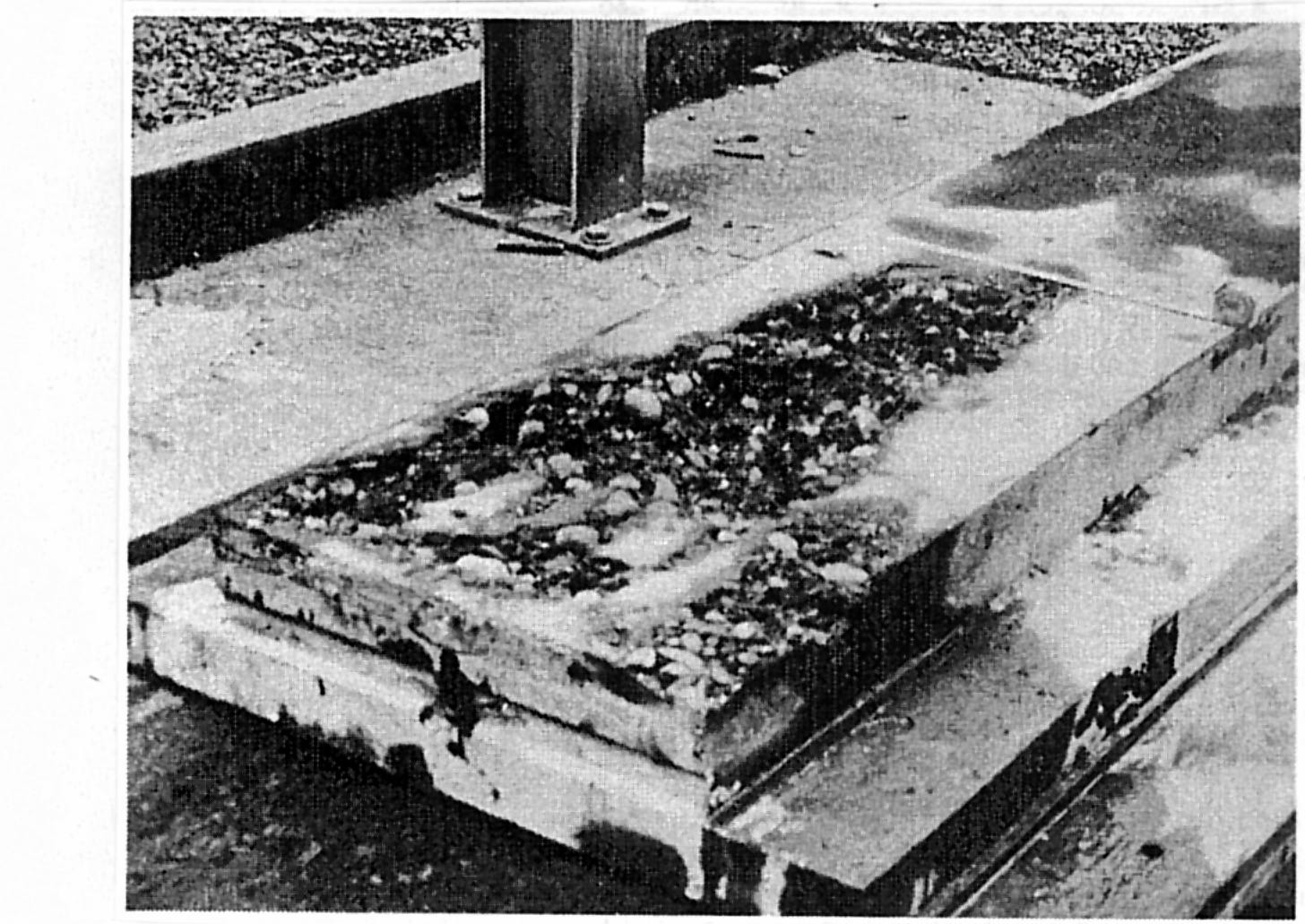 Cavitation erosion pattern after 47 hours of testing at a 240 ft velocity head