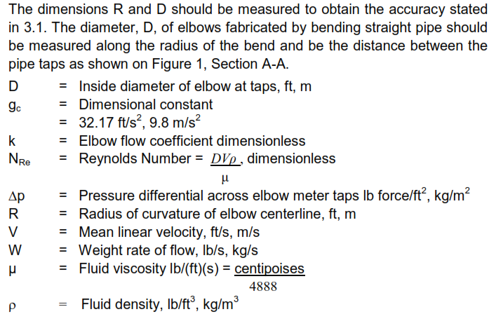 Elbow Taps Flowmeter References. Elbow Taps Flowmeter Flow Calculations. ASME Fluid Meters