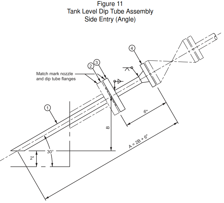 Tank Level Dip Tube Assembly Side Entry (Angle)