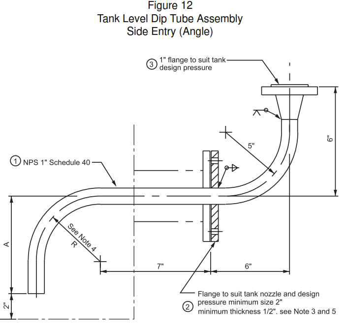 Tank Level Dip Tube Assembly Side Entry (Angle)