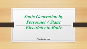 Static Generation by Personnel, Static Electricity in Body, static charge