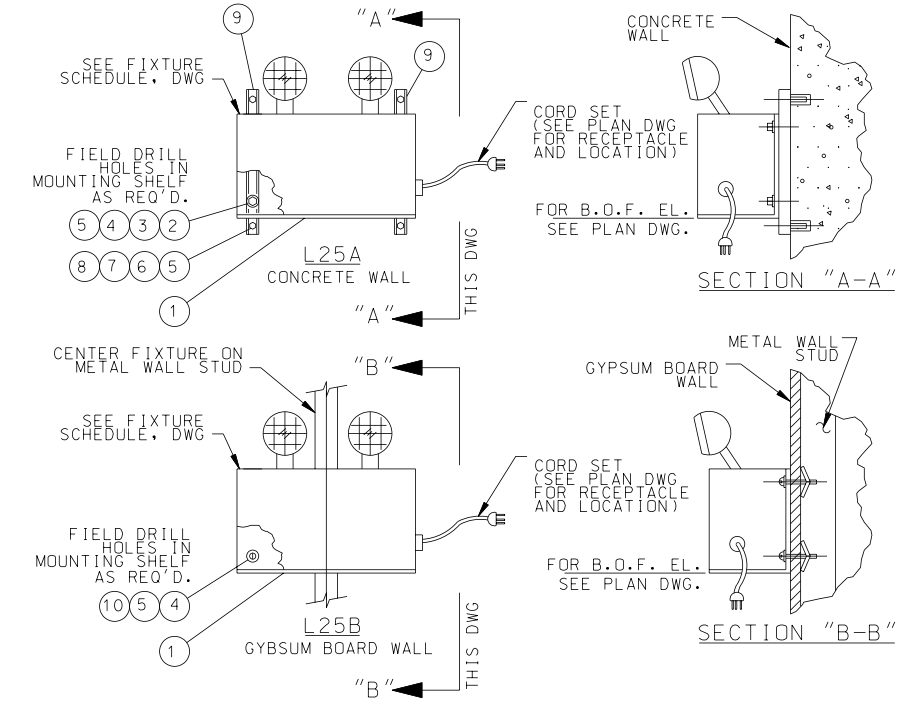 EMERGENCY LIGHTING MOUNTING ASSEMBLY