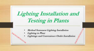 Lighting in Plant, Lightings and Convenience Outlet Installation