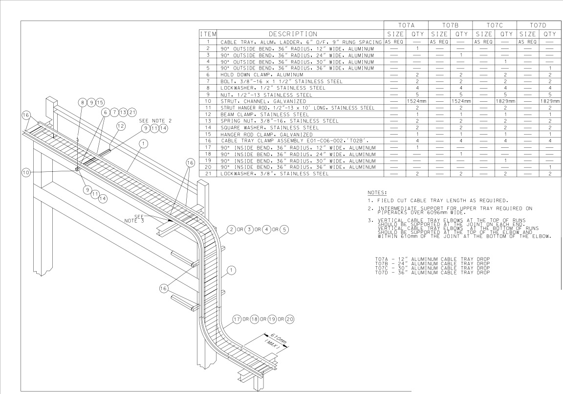 Cable Tray Installation Details DWG