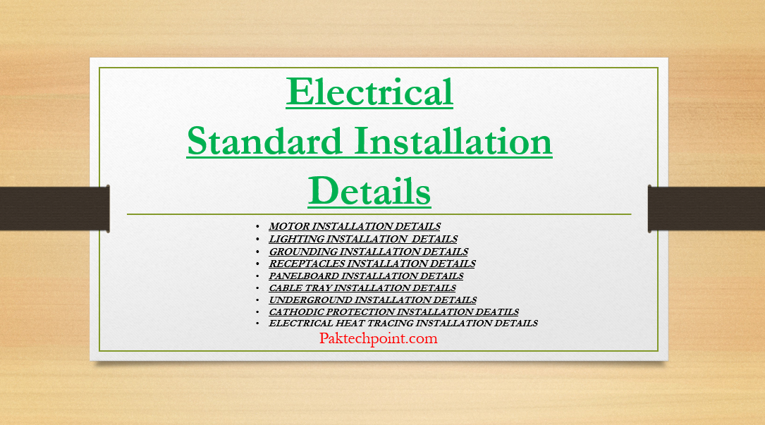 Electrical Standard Installation Details | PAKTECHPOINT