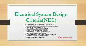 ELECTRICAL SYSTEM DESIGN CRITERIA NEC