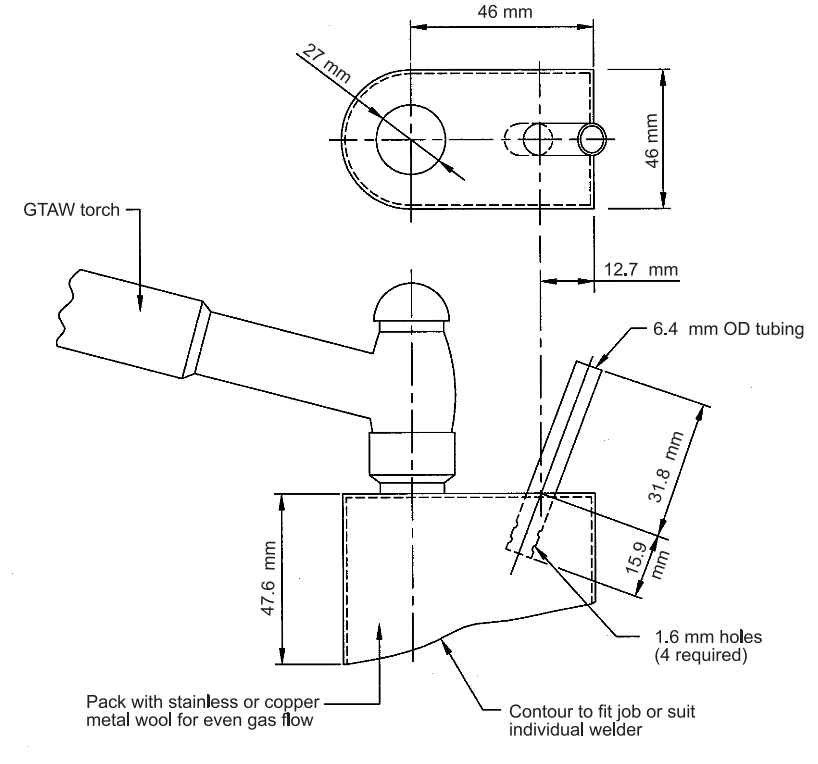 FIGURE 12 - Trailing Shield Controlled by Welder (Keep Dry)