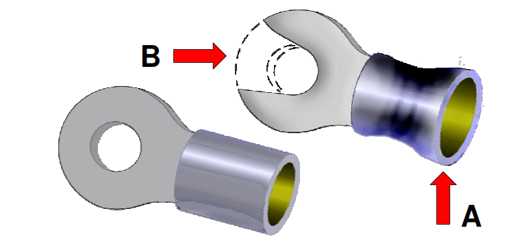 UNACCEPTABLE CRIMP MODIFIED TO FIT 