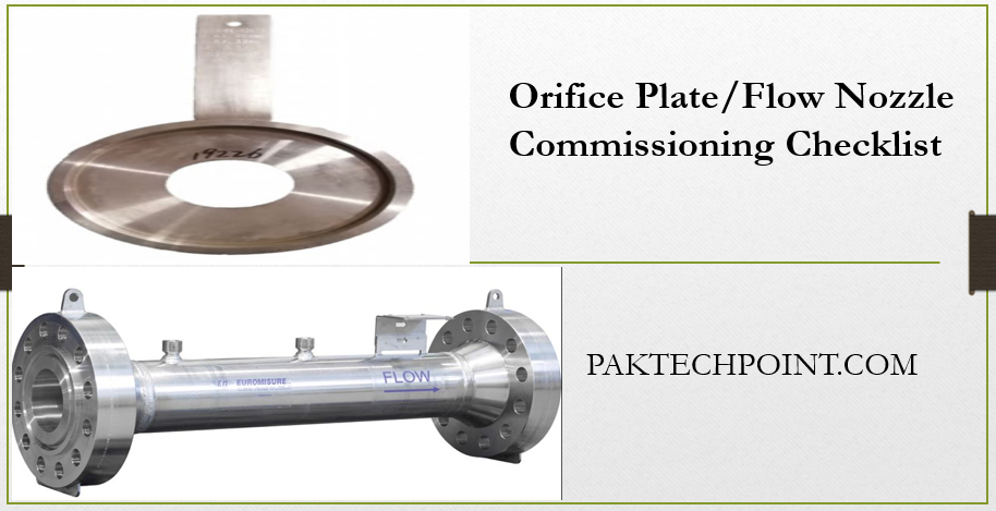 Orifice Plate/Flow Nozzle Commissioning Checklist