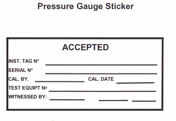 Attachment 5 Pressure Gauge Sticker