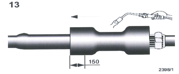 Position the second long sealing sleeve over the center of the joint.