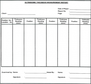 Sample of record form for equipment