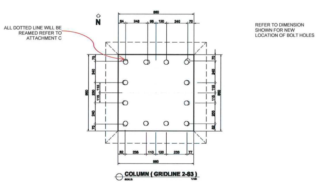 METHOD STATEMENT FOR BOLT HOLES OF LOWER COLUMN BASE