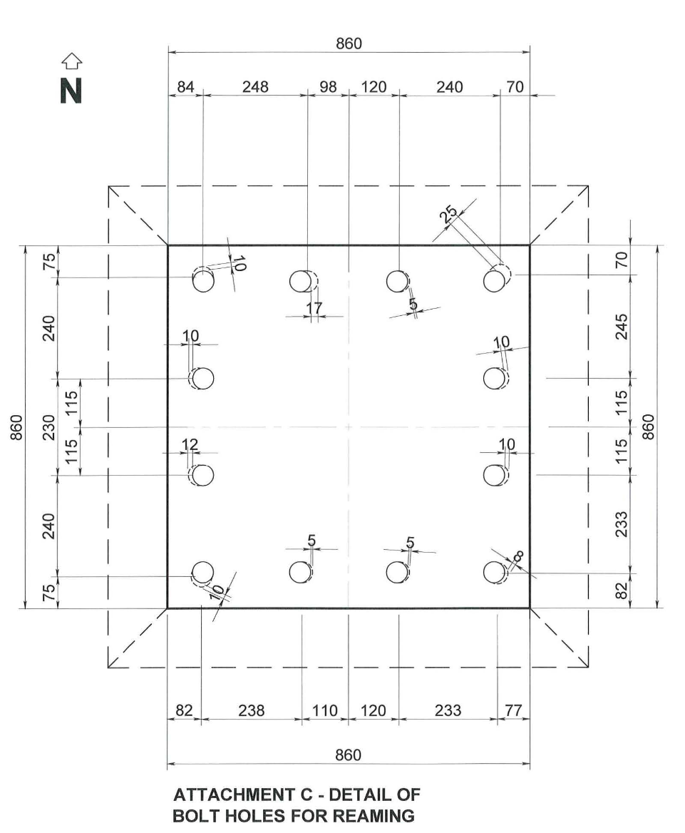 Details of Bolt Holes for Reaming