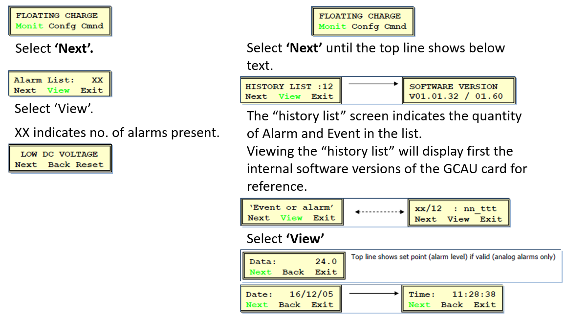 UPS Alarm List & History List