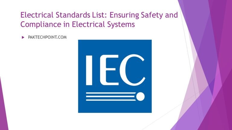 Electrical Engineering Codes & Standards – PAKTECHPOINT