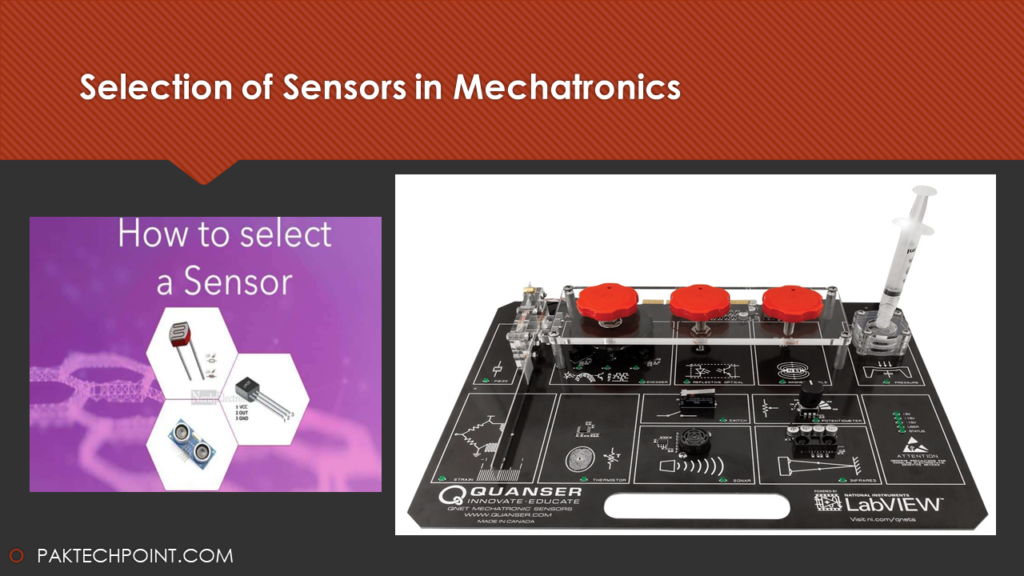 Selection of Sensors in Mechatronics