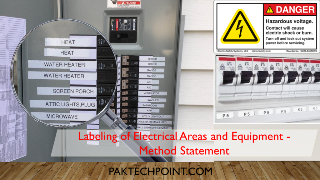 Labeling of Electrical Areas and Equipment - Method Statement