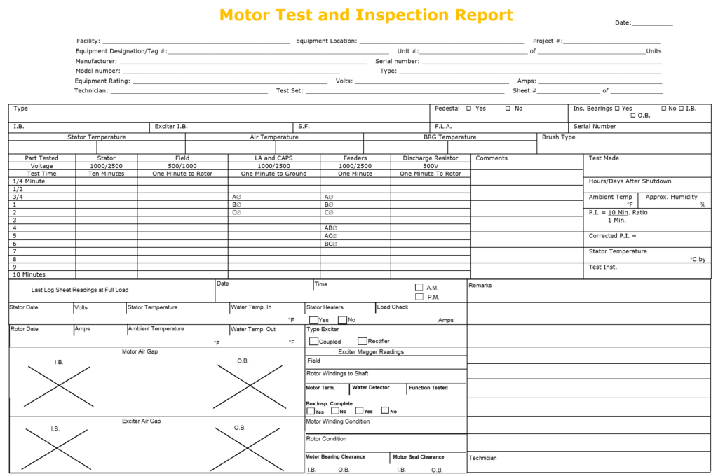 Motor Test and Inspection Report