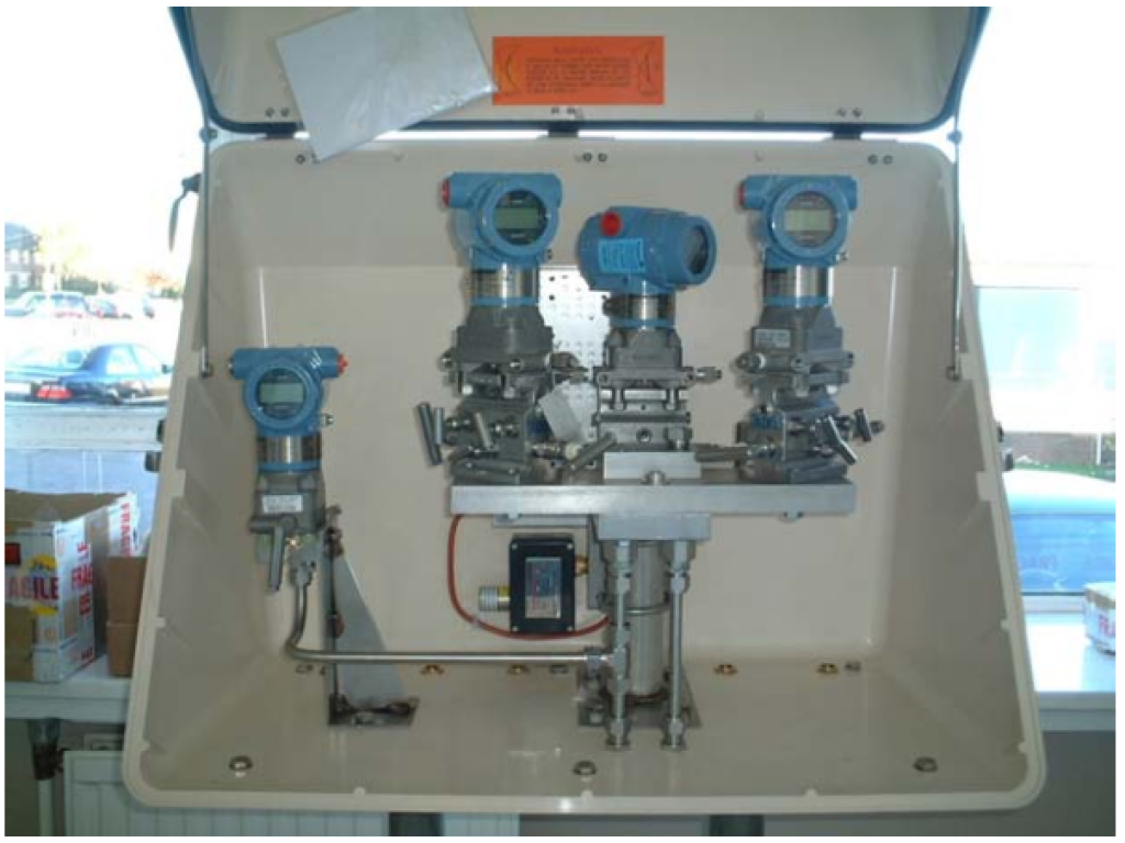 Figure 5:  View of enclosure for three differential-pressure transmitters 
and one static-pressure transmitter (Courtesy of PCD)
