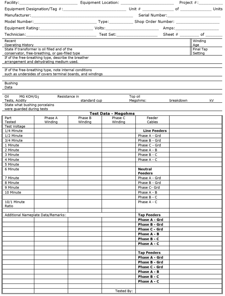 Autotransformer Test and Inspection Report