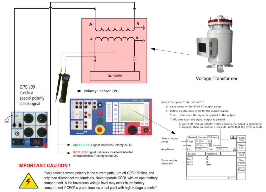 Polarity Check Procedure of Voltage Transformer