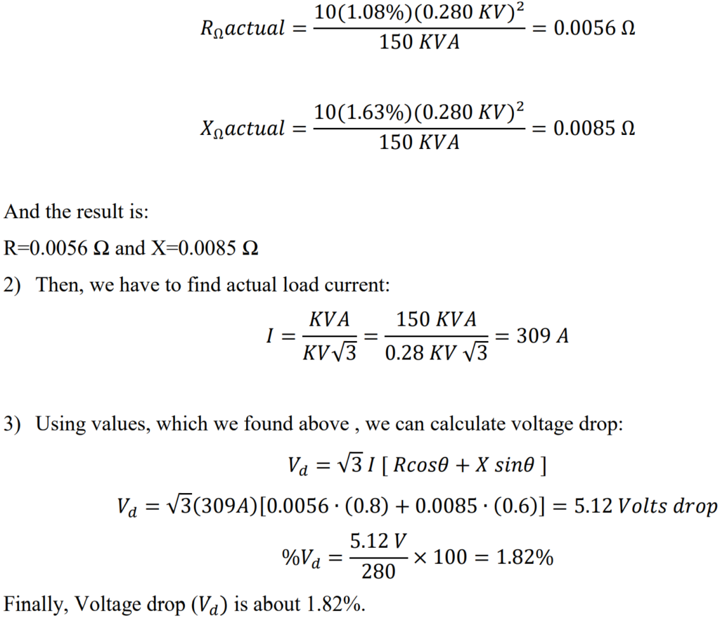 Voltage drop calculation