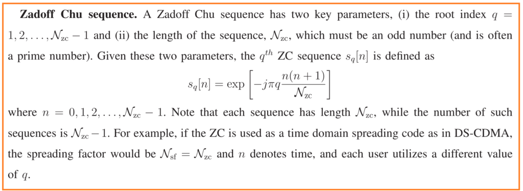 What is Zadoff-Chu Sequences in LTE?