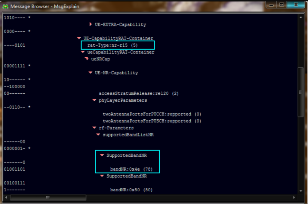 UECapabilityInformation 5G NR